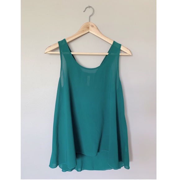 Teal Chiffon Blouse - Picture 1 of 2